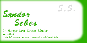 sandor sebes business card