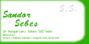 sandor sebes business card